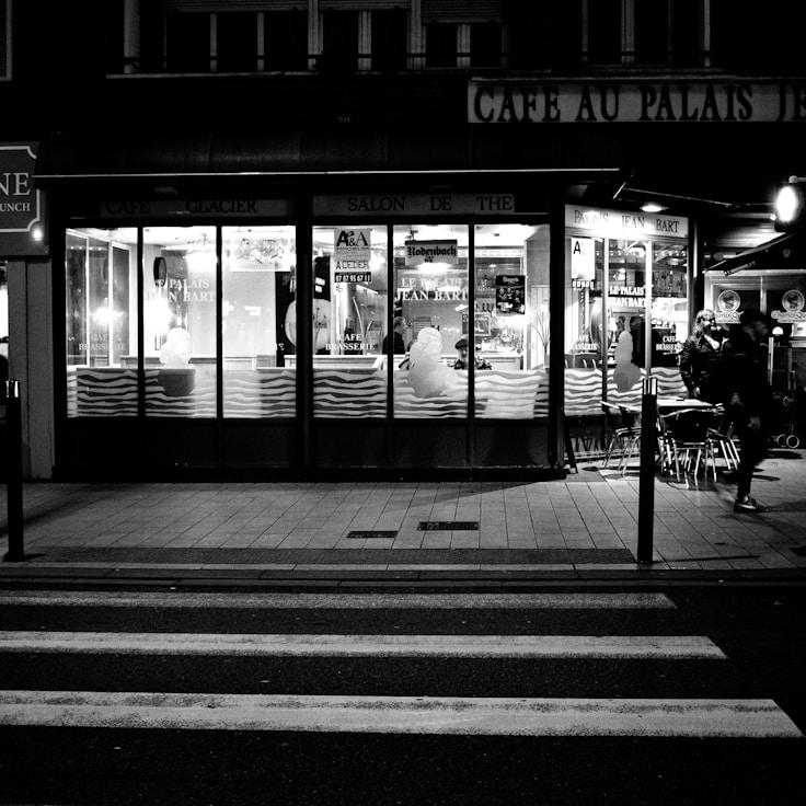 Entertainment zone at night in Germany